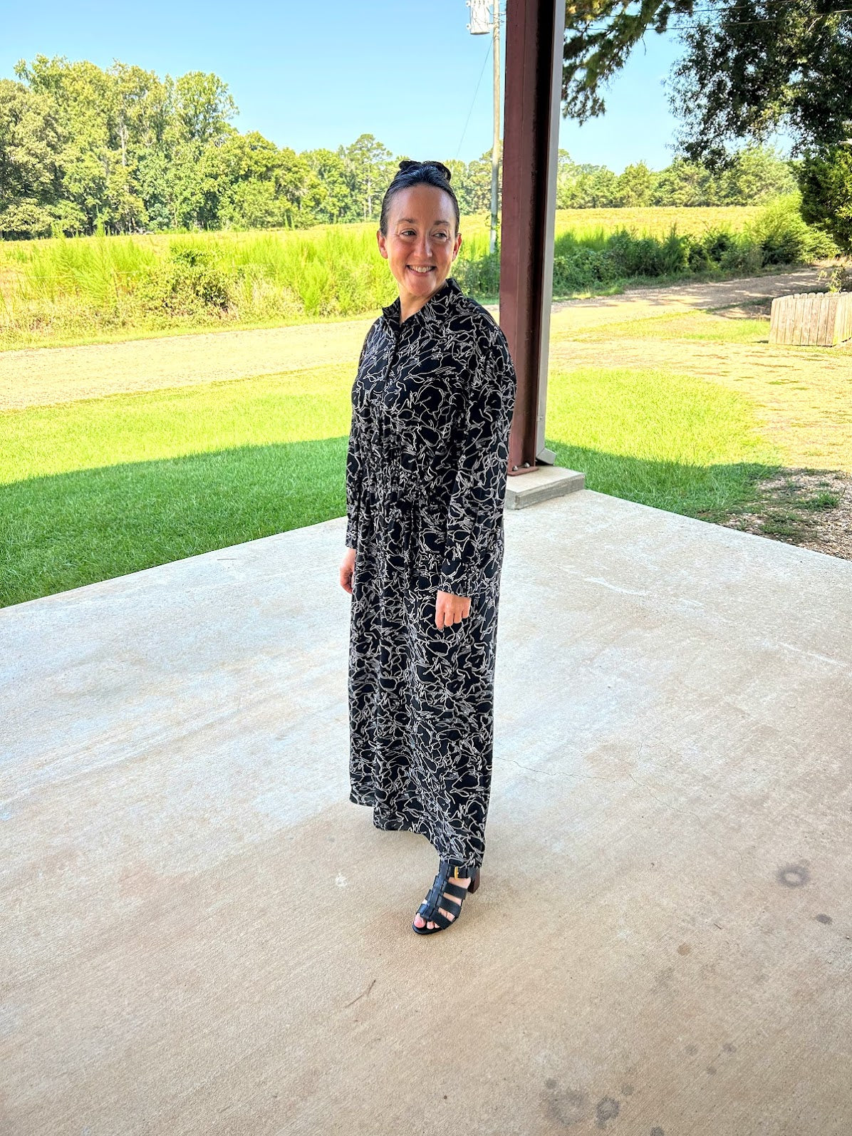 GiGiO Printed Long Shirt Dress