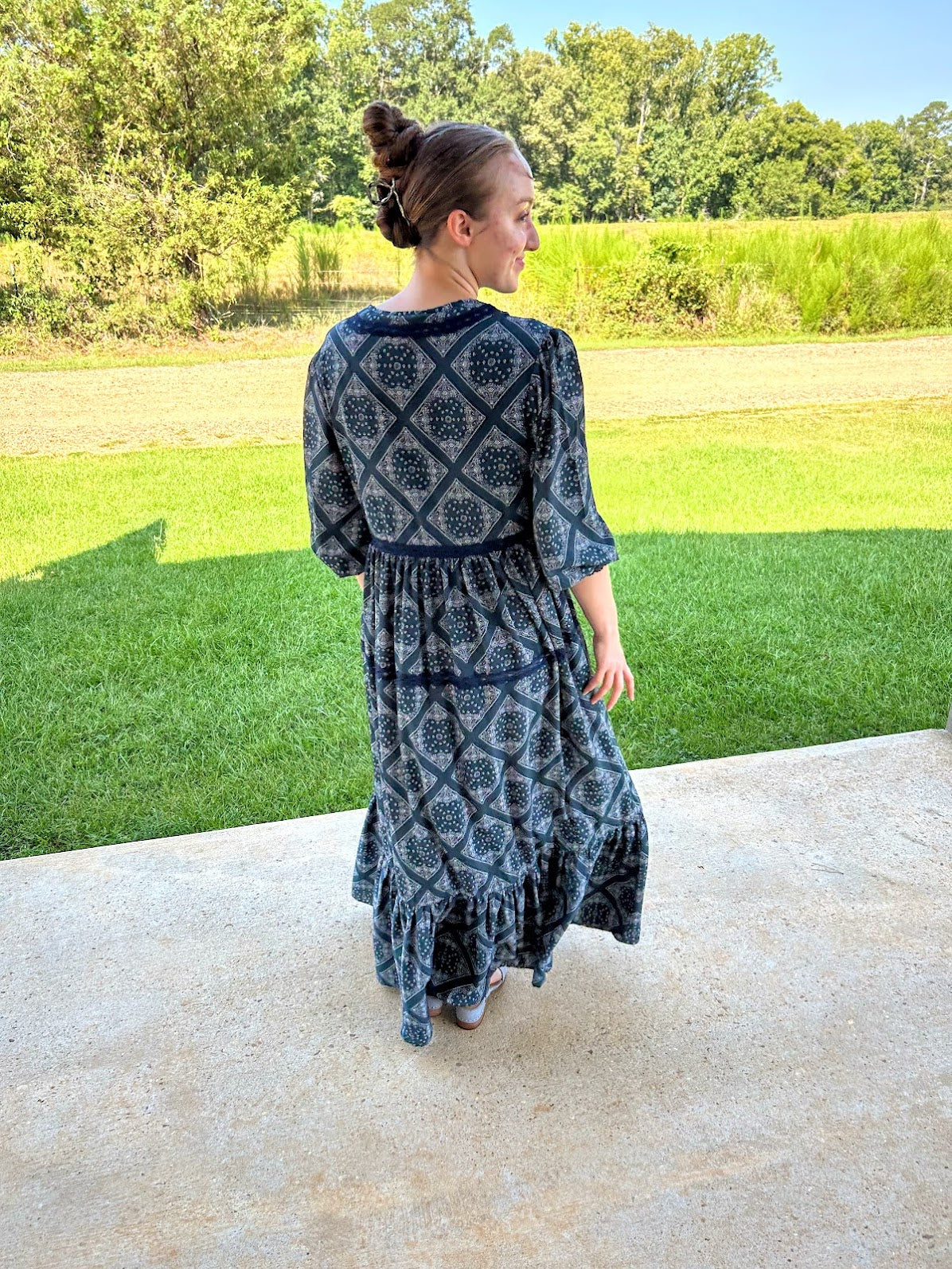 GiGiO Bandana Print Tie Front Kimono Dress
