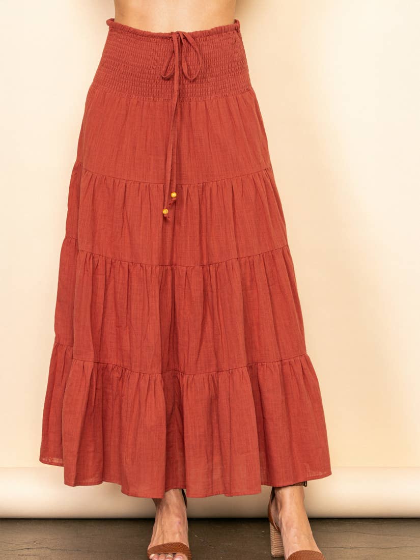 Tiered Wide Flare Convertible Halter Dress/Maxi Skirt