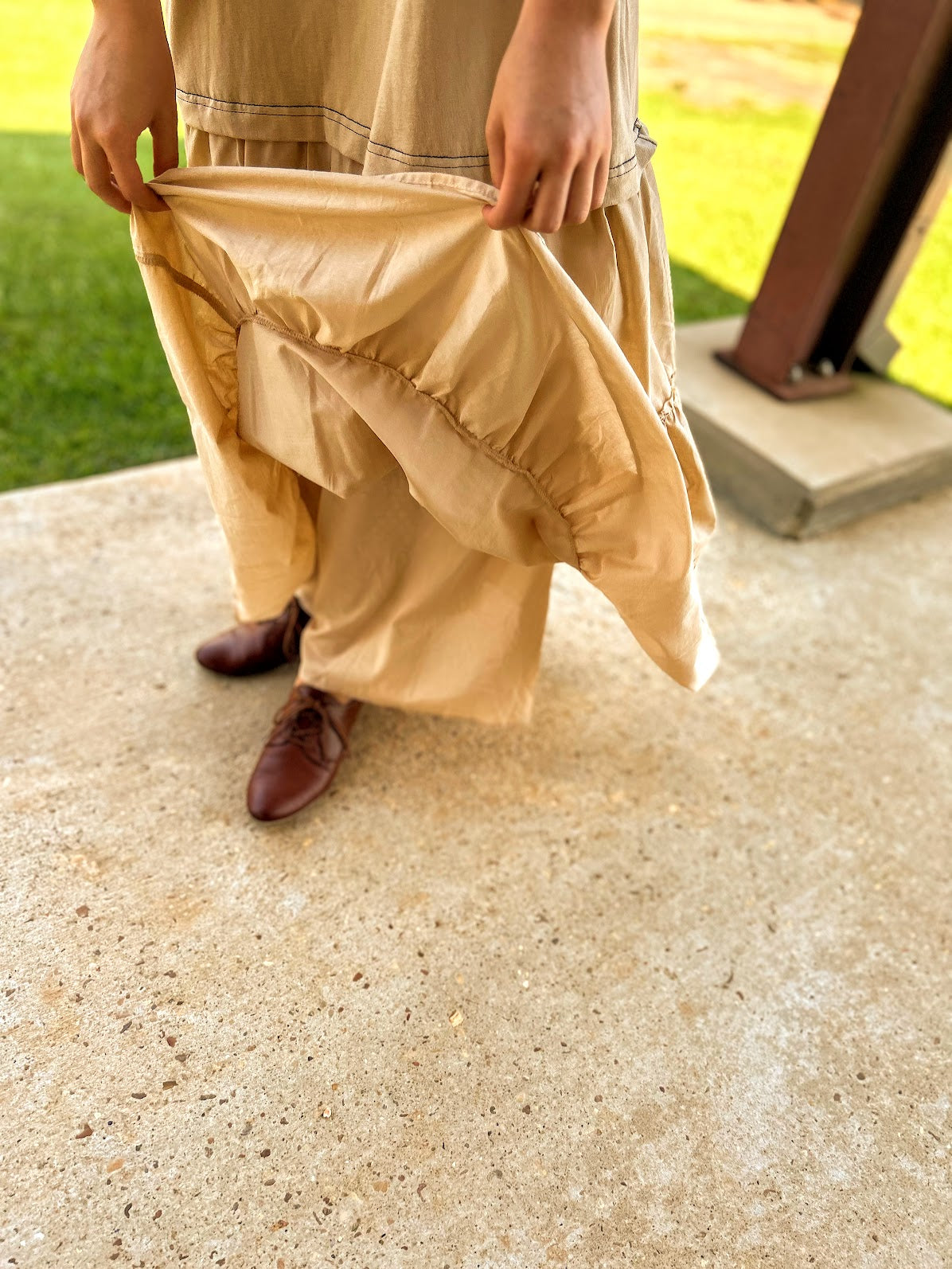 Mustard Seed Tiered Contrast T-Shirt Dress