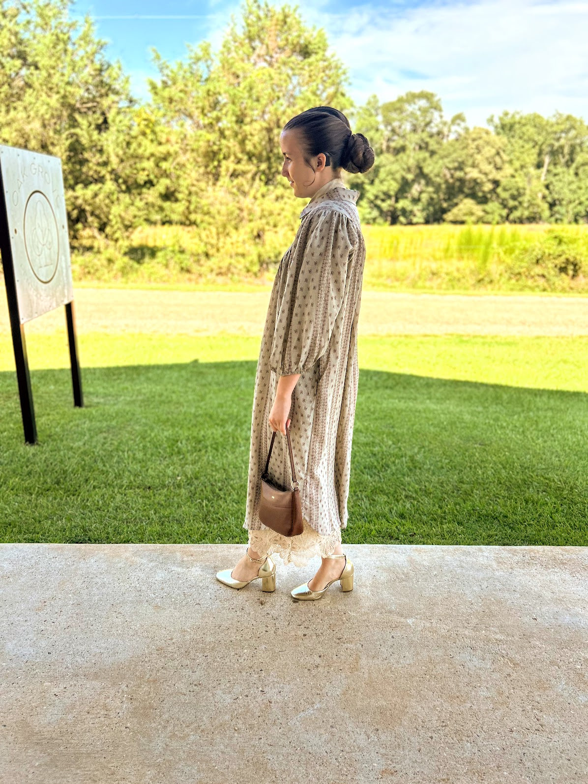 Easel Cotton Gauze Button Down Dress