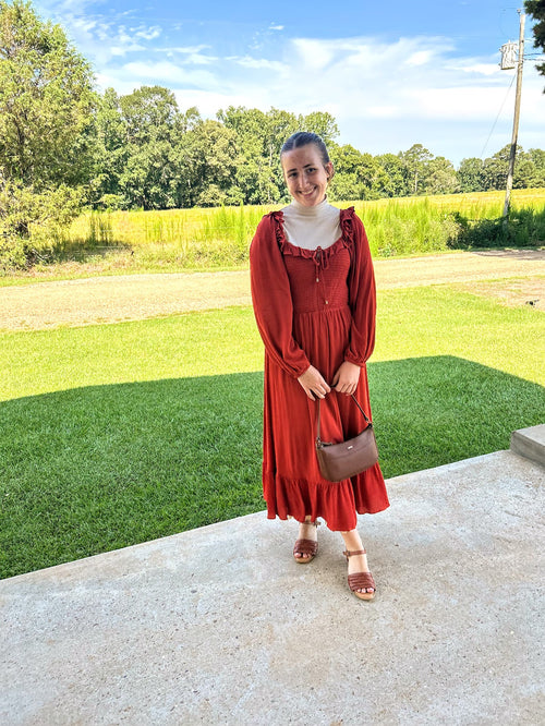 Bluivy Frilled Smocked Midi Dress