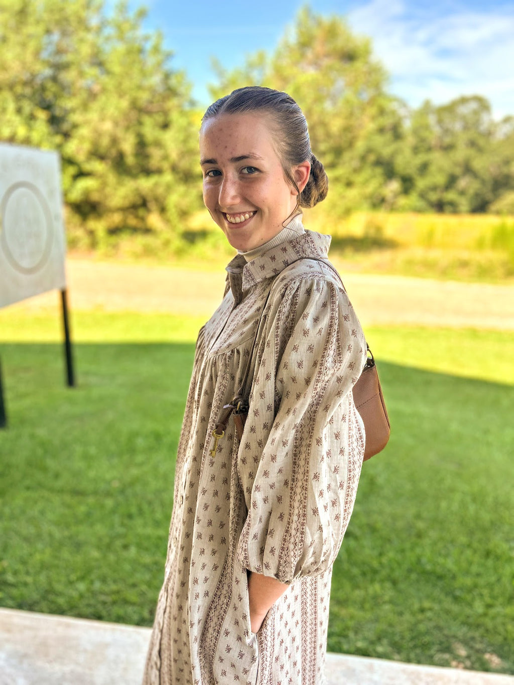 Easel Cotton Gauze Button Down Dress
