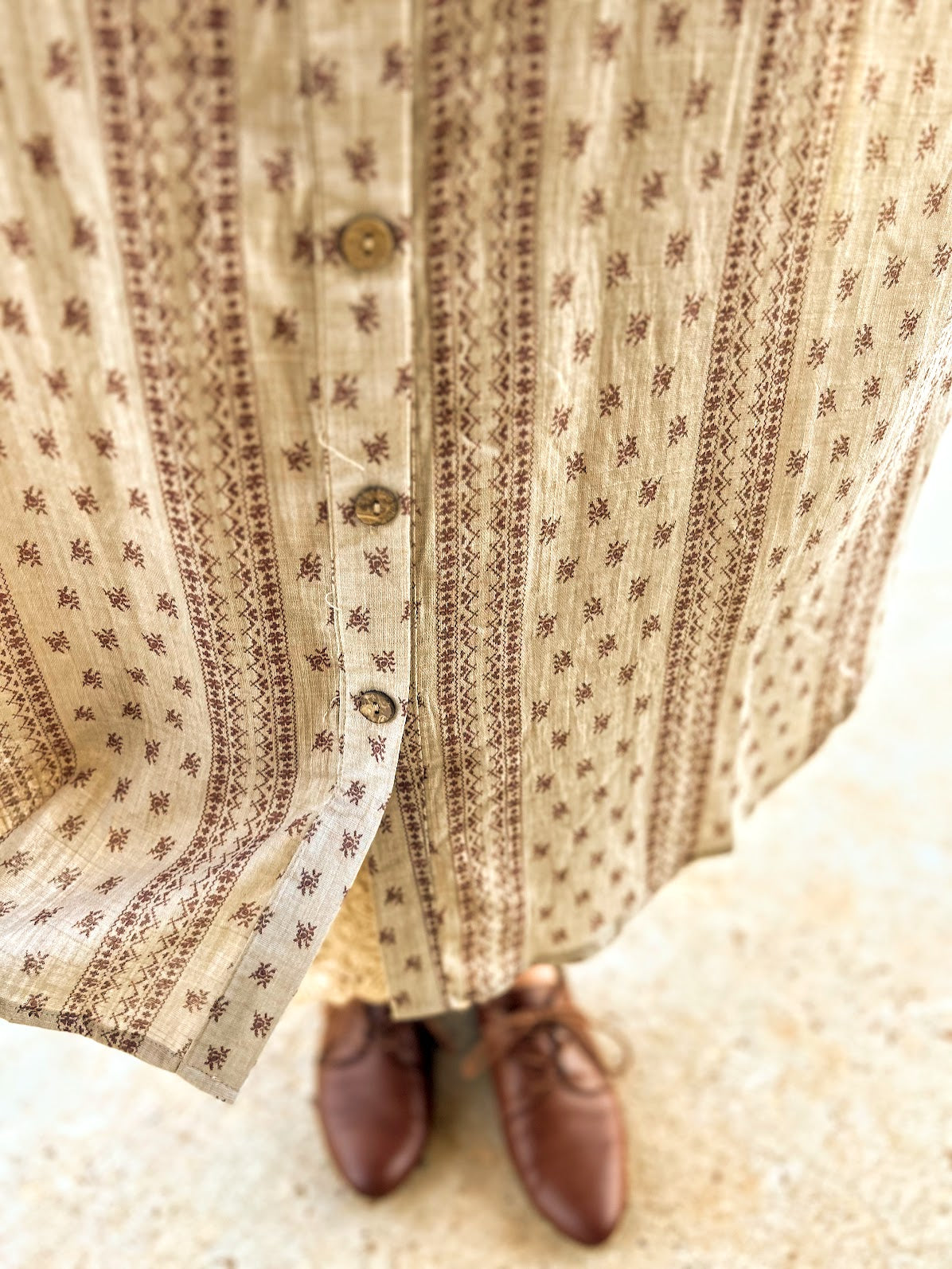 Easel Cotton Gauze Button Down Dress