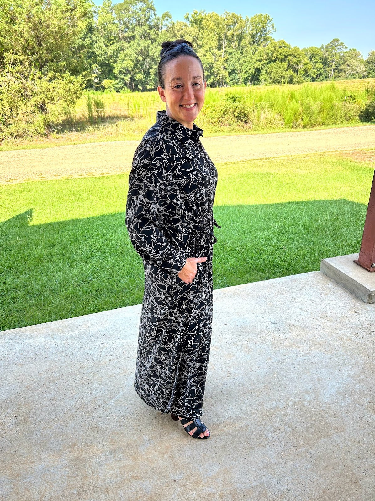 GiGiO Printed Long Shirt Dress