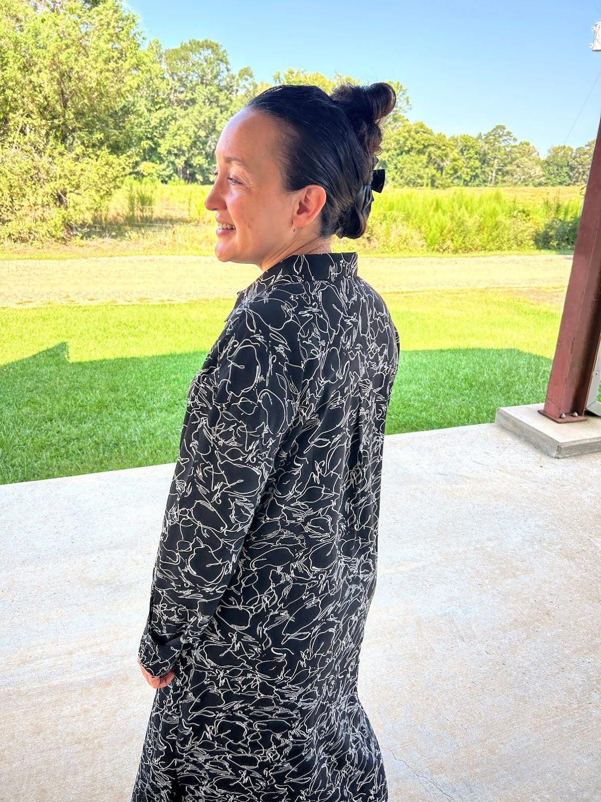 GiGiO Printed Long Shirt Dress